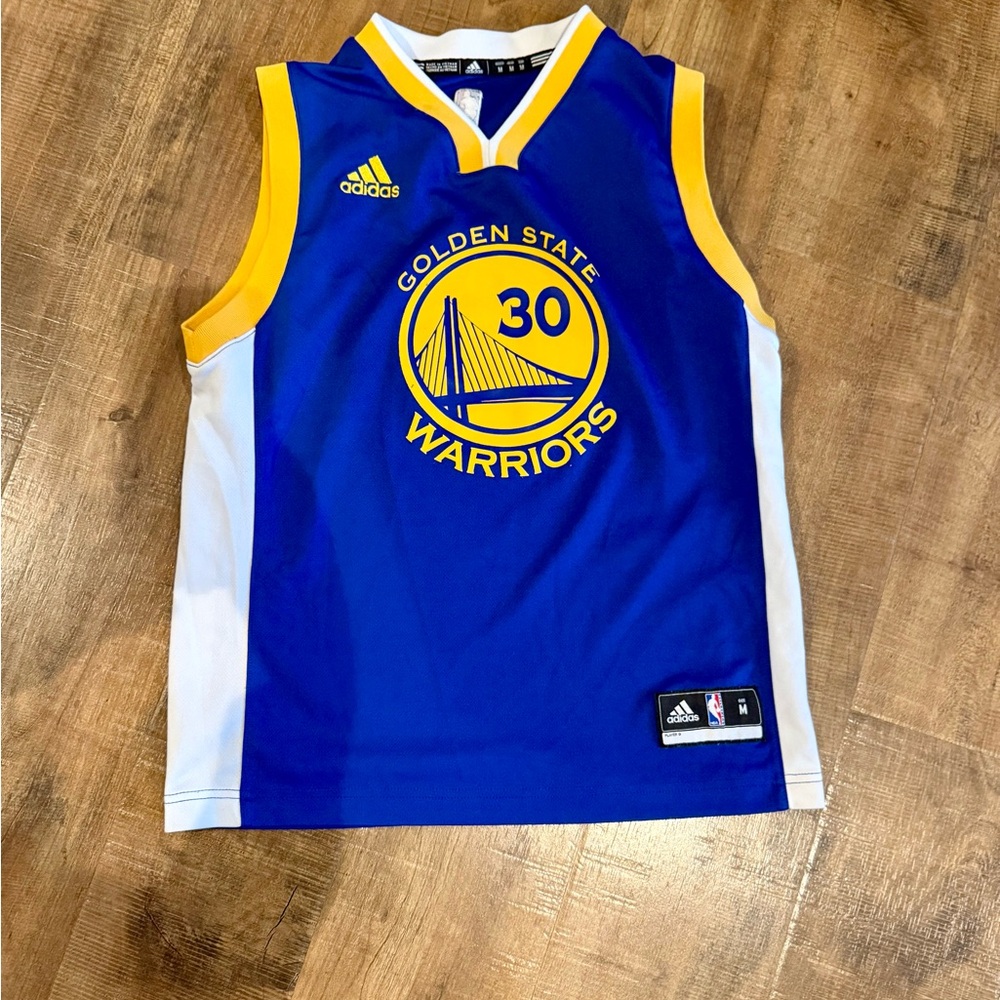 Adidas Kids Golden State Warriors Blue and Yellow Jersey